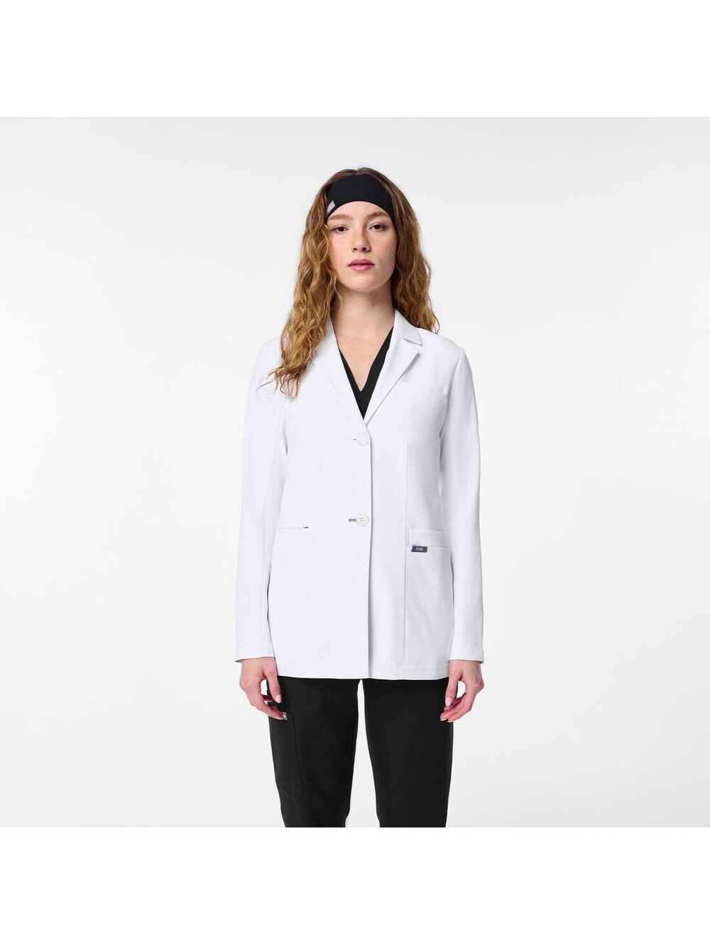 FIGS Bellevue Short Slim Lab Coat White Size L EUC #836